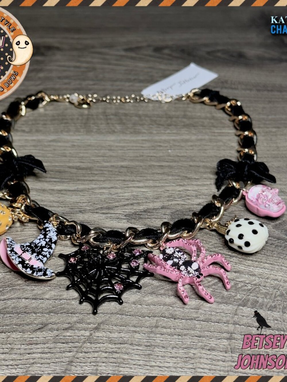 NWT Betsey Johnson Halloween Charm Necklace 2026 Cottagecore Curb Link Chain - Picture 12 of 12